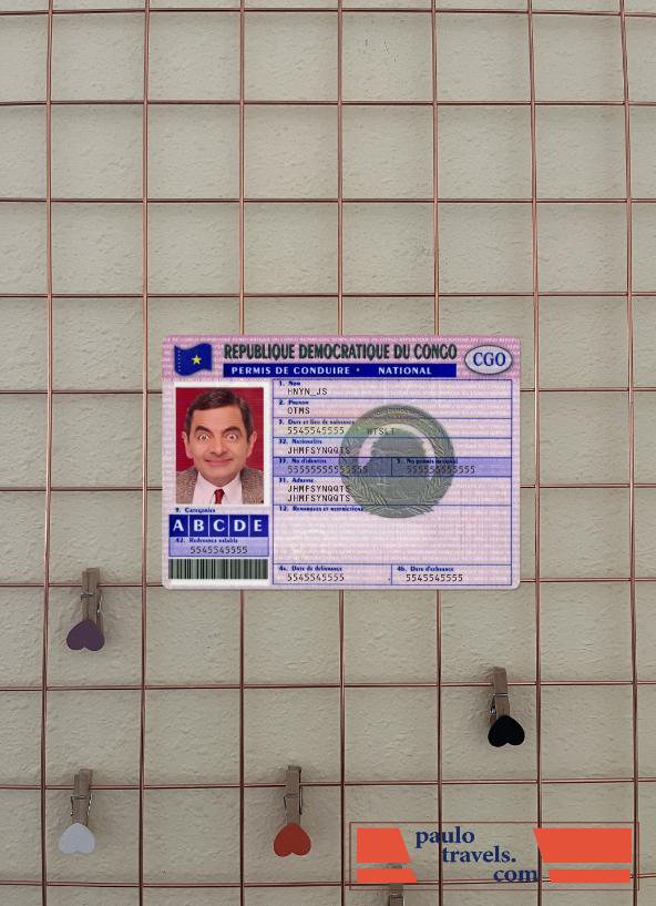 Congo driving license version 3 photolook FRONT PSD template